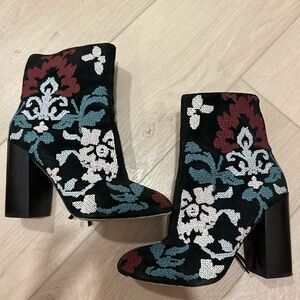 Rebecca Minkoff Black Floral Heeled Boots